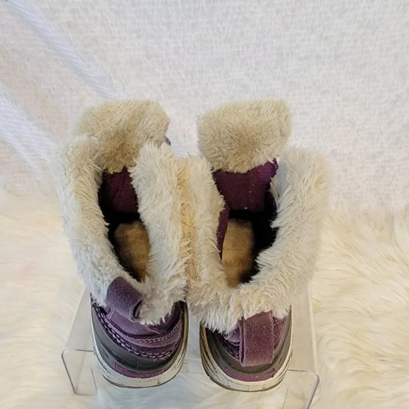 The‎ NORTH FACE Girls Purple Water Proof Suede Snow Winter Boots Youth Sz 2 - Picture 7 of 9